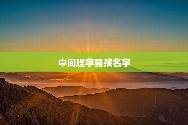 中间理字男孩名字