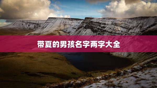 带夏的男孩名字两字大全