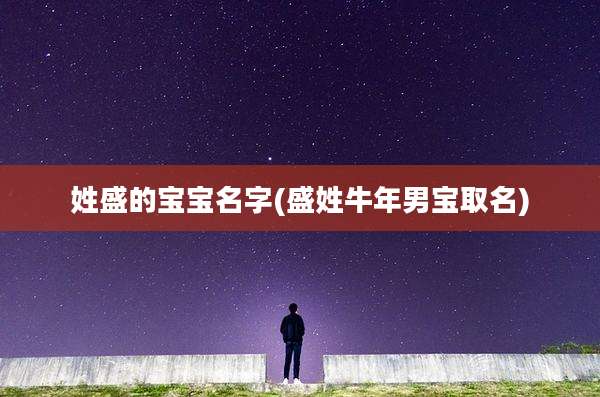 姓盛的宝宝名字(盛姓牛年男宝取名)