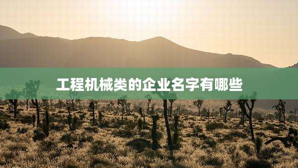 工程机械类的企业名字有哪些