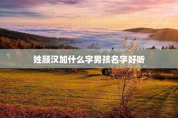 姓顾汉加什么字男孩名字好听