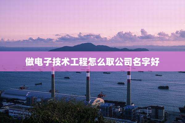 做电子技术工程怎么取公司名字好