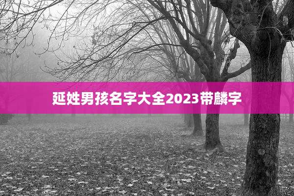 延姓男孩名字大全2023带麟字