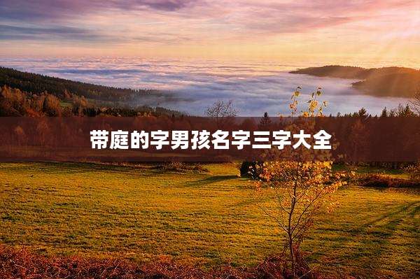 带庭的字男孩名字三字大全