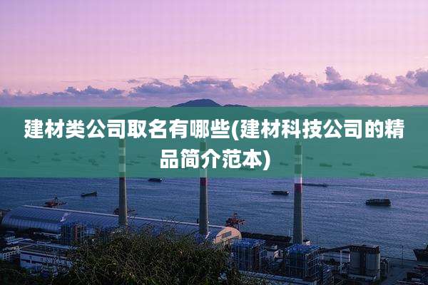 建材类公司取名有哪些(建材科技公司的精品简介范本)