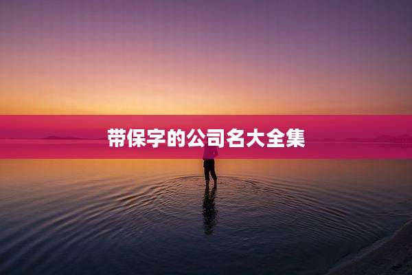 带保字的公司名大全集