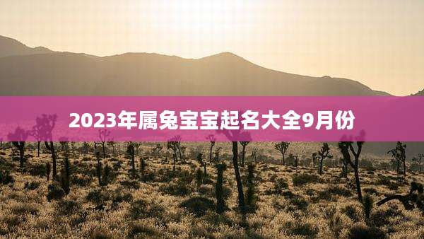 2023年属兔宝宝起名大全9月份