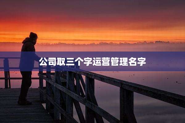 公司取三个字运营管理名字