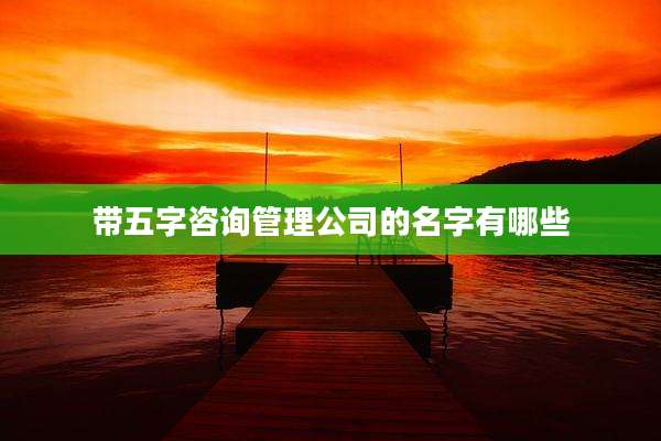 带五字咨询管理公司的名字有哪些