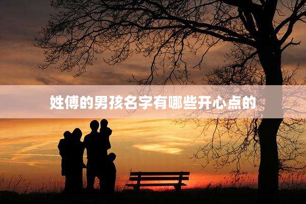 姓傅的男孩名字有哪些开心点的