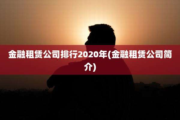 金融租赁公司排行2020年(金融租赁公司简介)