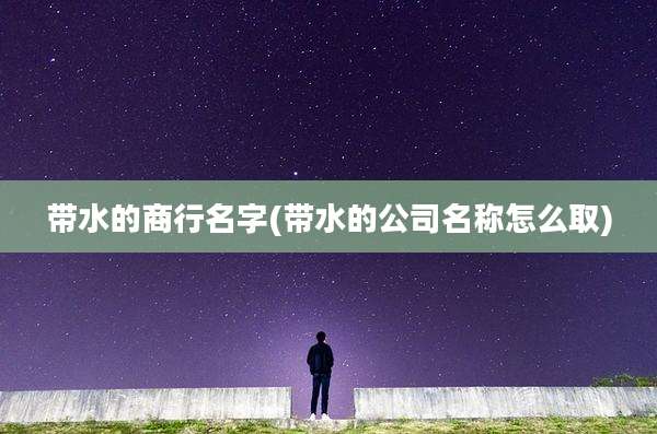 带水的商行名字(带水的公司名称怎么取)