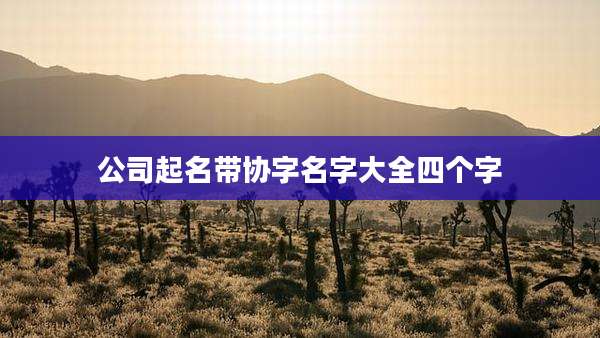 公司起名带协字名字大全四个字
