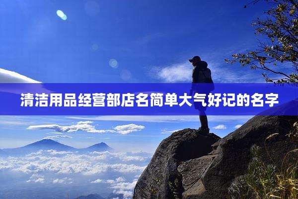 清洁用品经营部店名简单大气好记的名字