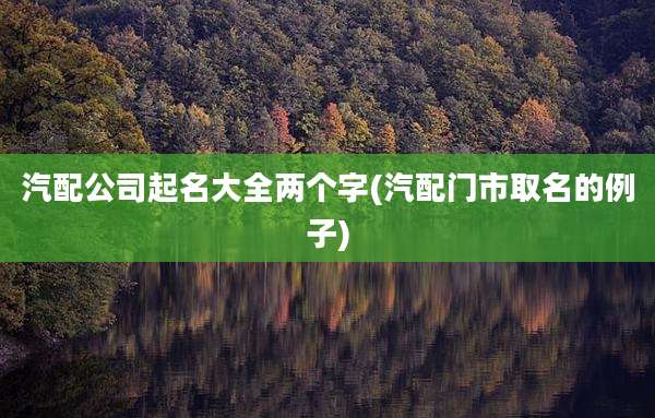 汽配公司起名大全两个字(汽配门市取名的例子)