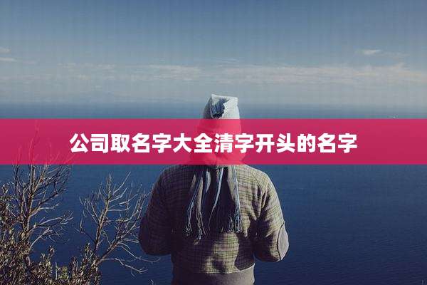 公司取名字大全清字开头的名字