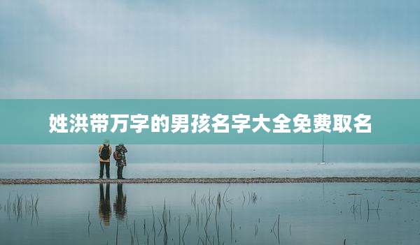 姓洪带万字的男孩名字大全免费取名