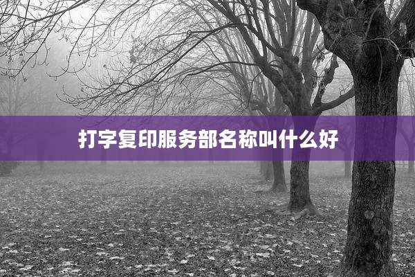 打字复印服务部名称叫什么好