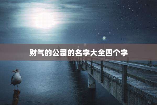 财气的公司的名字大全四个字