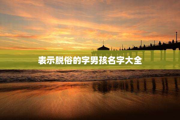 表示脱俗的字男孩名字大全