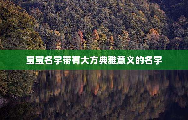 宝宝名字带有大方典雅意义的名字
