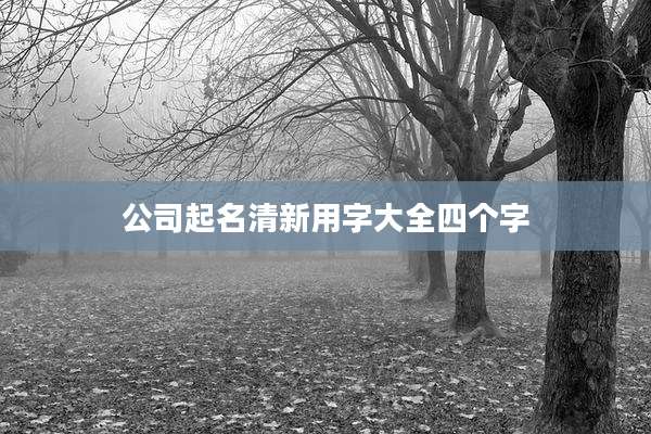 公司起名清新用字大全四个字