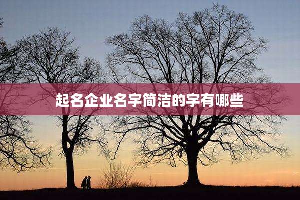 起名企业名字简洁的字有哪些