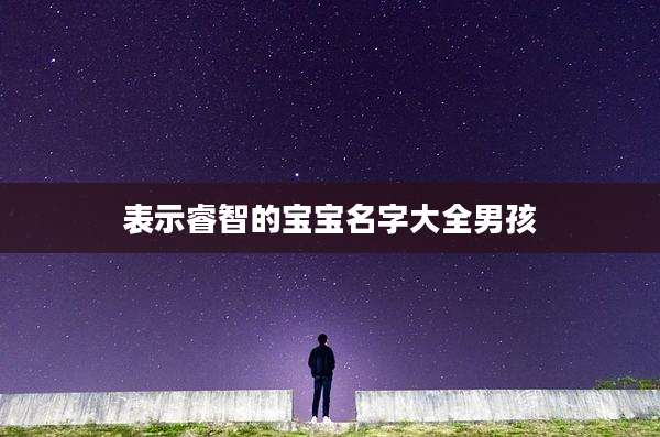 表示睿智的宝宝名字大全男孩