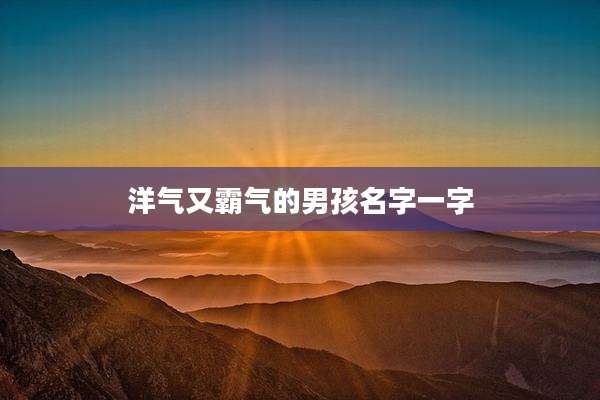 洋气又霸气的男孩名字一字