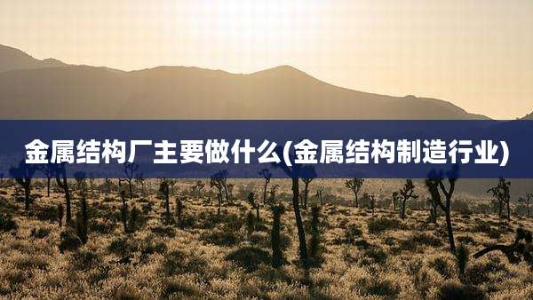 金属结构厂主要做什么(金属结构制造行业)