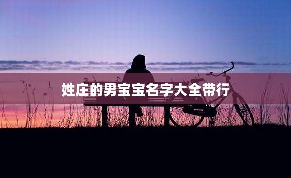 姓庄的男宝宝名字大全带行