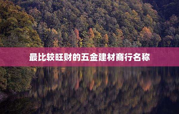 最比较旺财的五金建材商行名称