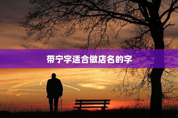 带宁字适合做店名的字