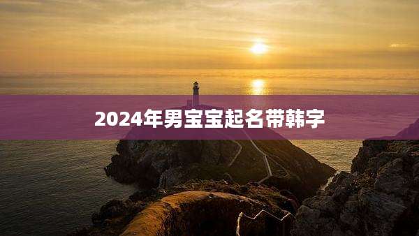 2024年男宝宝起名带韩字