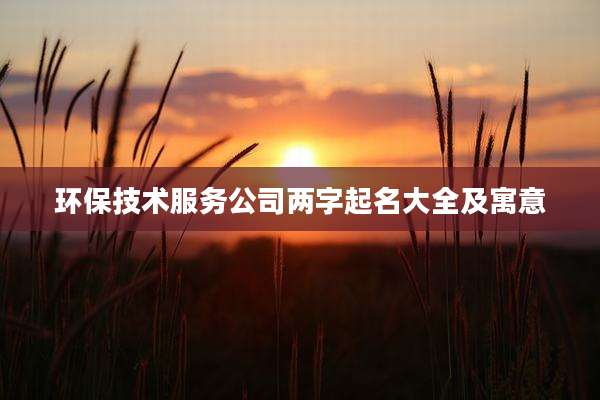 环保技术服务公司两字起名大全及寓意