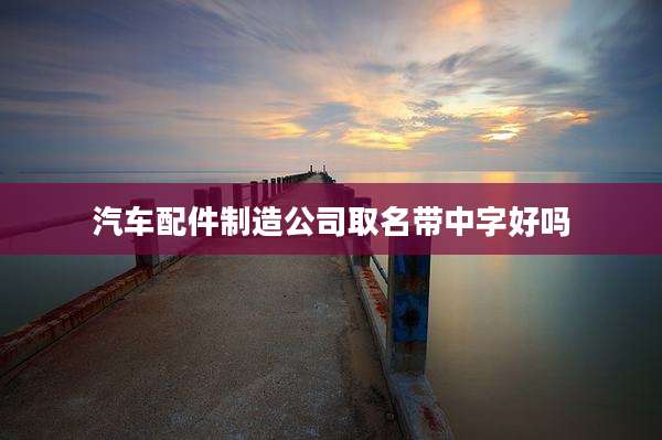 汽车配件制造公司取名带中字好吗