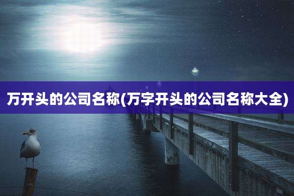 万开头的公司名称(万字开头的公司名称大全)