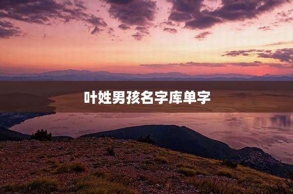 叶姓男孩名字库单字