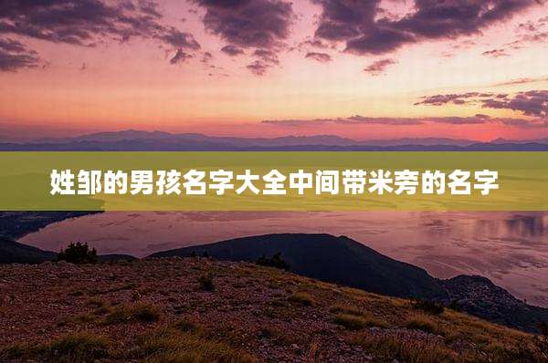 姓邹的男孩名字大全中间带米旁的名字