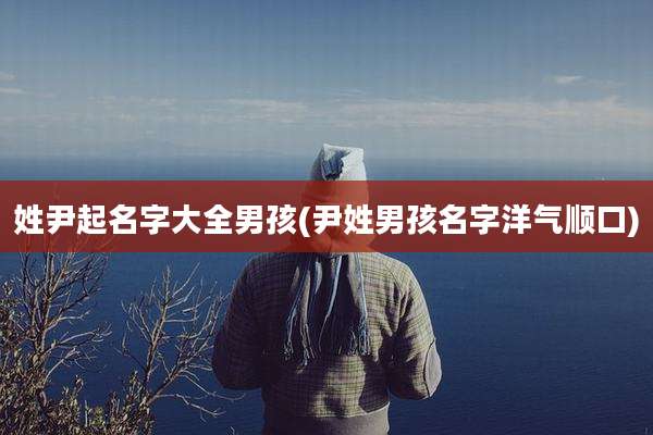 姓尹起名字大全男孩(尹姓男孩名字洋气顺口)