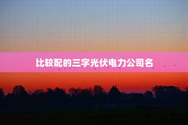 比较配的三字光伏电力公司名