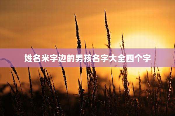姓名米字边的男孩名字大全四个字