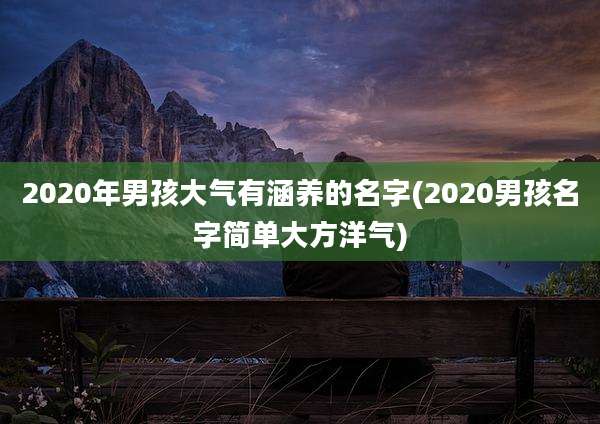 2020年男孩大气有涵养的名字(2020男孩名字简单大方洋气)
