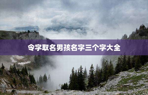 令字取名男孩名字三个字大全