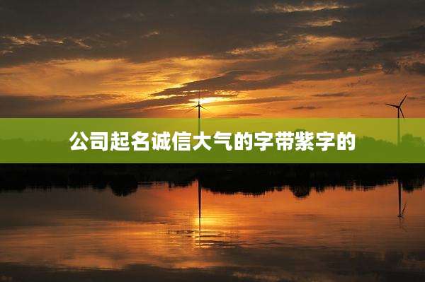 公司起名诚信大气的字带紫字的
