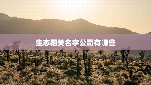 生态相关名字公司有哪些