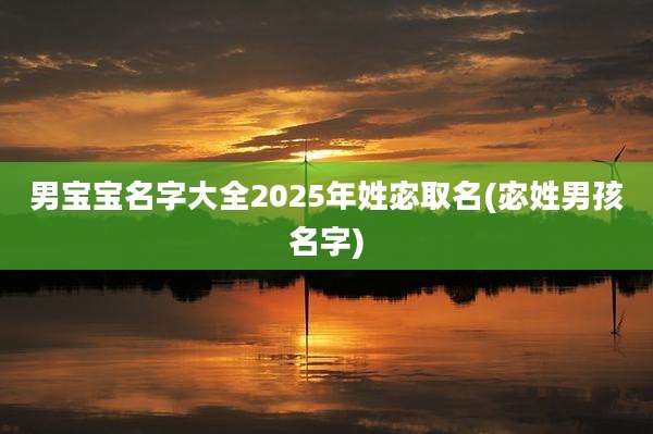 男宝宝名字大全2025年姓宓取名(宓姓男孩名字)