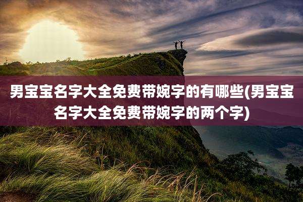 男宝宝名字大全免费带婉字的有哪些(男宝宝名字大全免费带婉字的两个字)