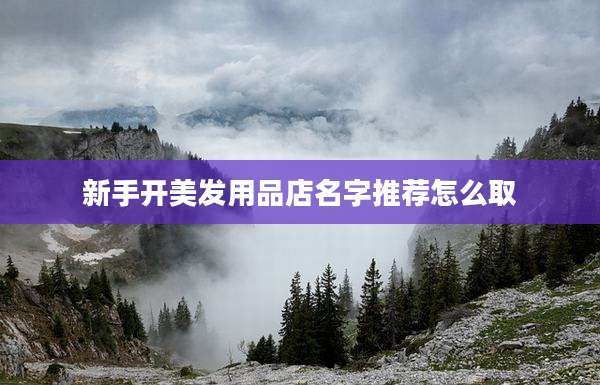 新手开美发用品店名字推荐怎么取