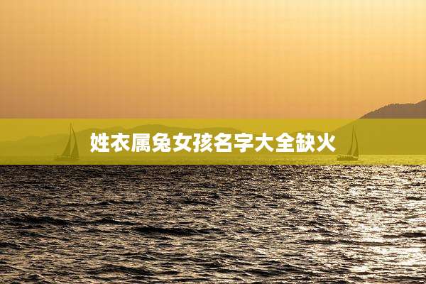 姓衣属兔女孩名字大全缺火